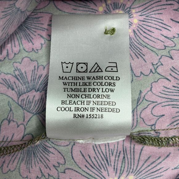 Wildfang The Essential Button Up Shirt sz 2X Unisex Floral Green Pink BOHO - Picture 6 of 9